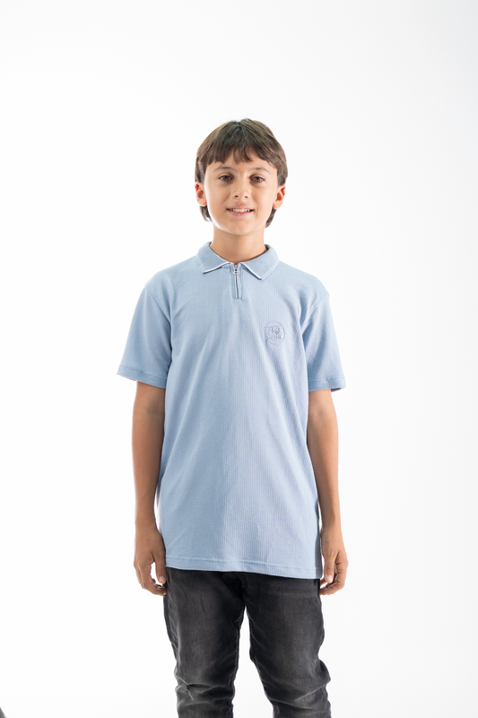 POLO PARA NIÑOS CREMALLERA AZUL