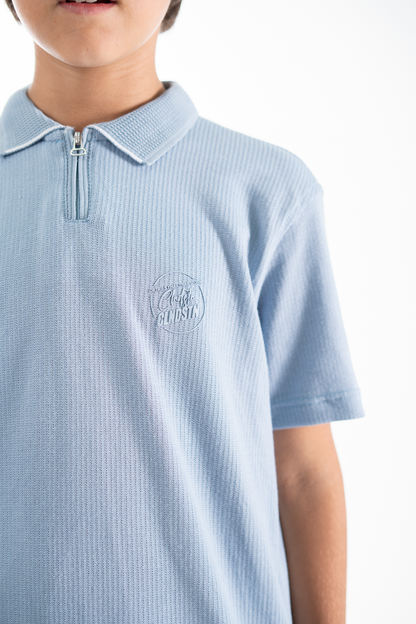 POLO PARA NIÑOS CREMALLERA AZUL