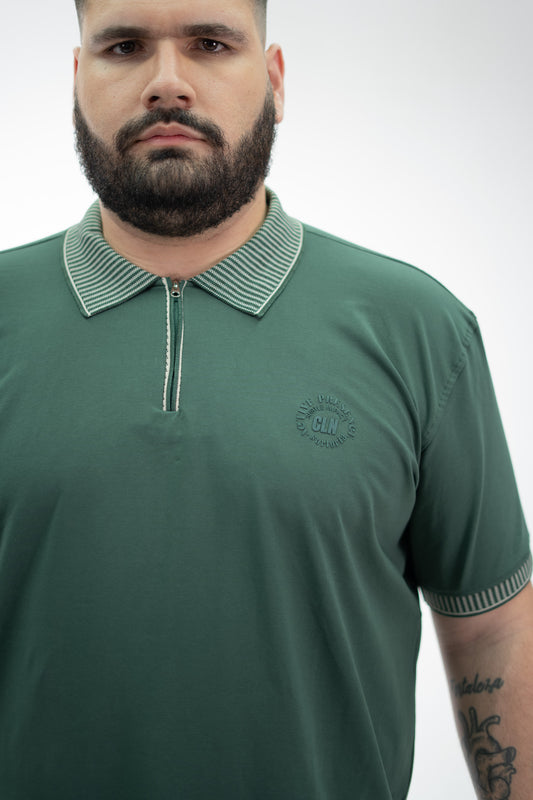 POLO CREMALLERA VERDE PINO