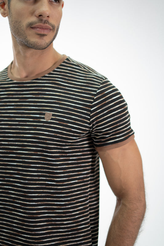 CAMISETA A RAYAS NEGRA